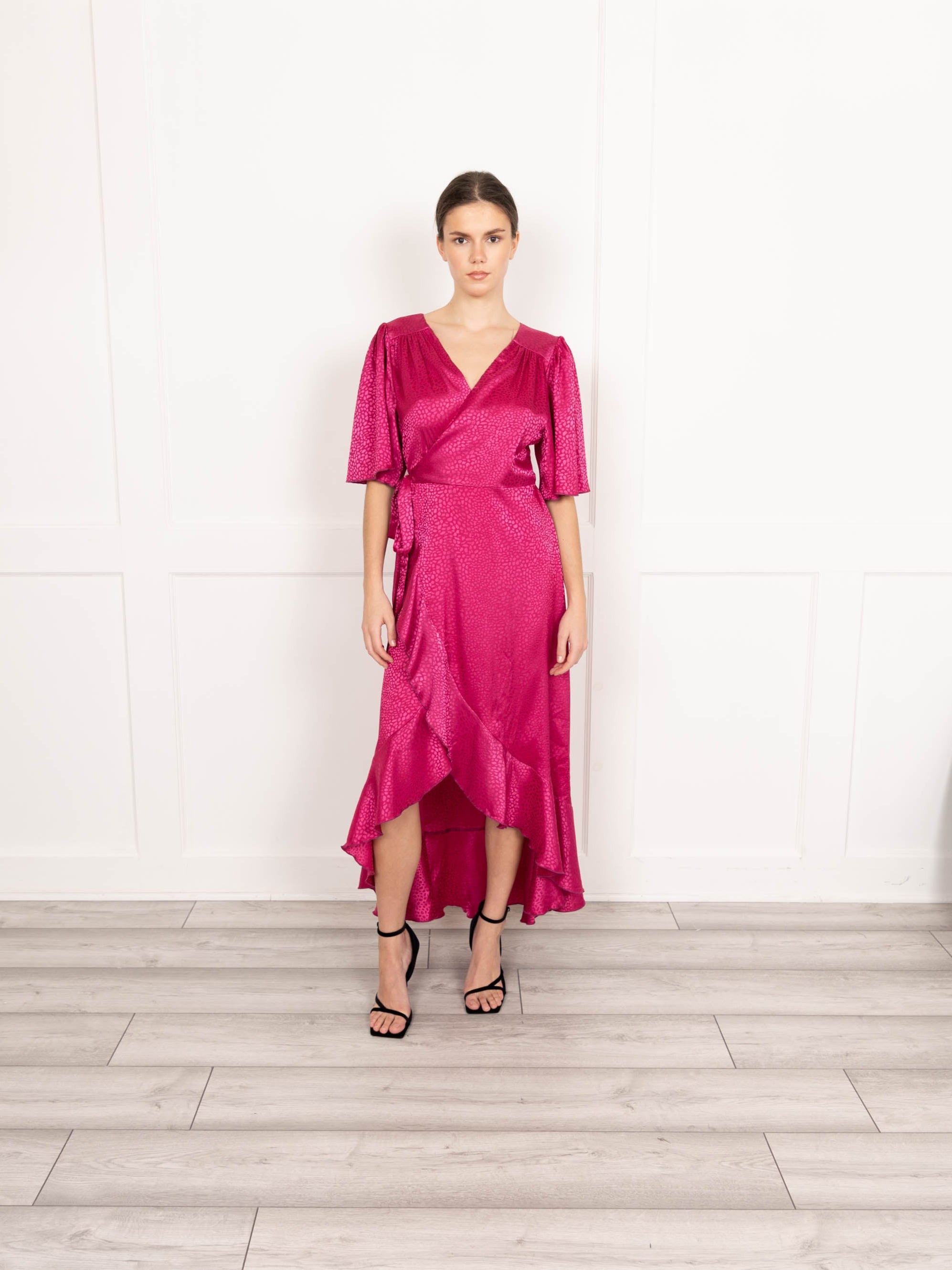flounce london pink dress Flounce London Blush Midaxi Dress