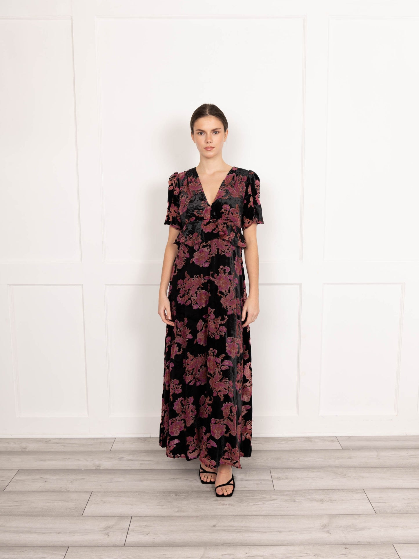 velvet jacquard maxi dress