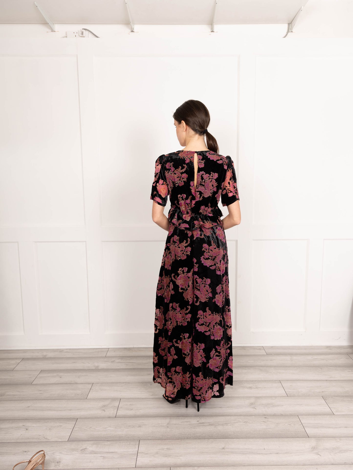 velvet jacquard maxi dress