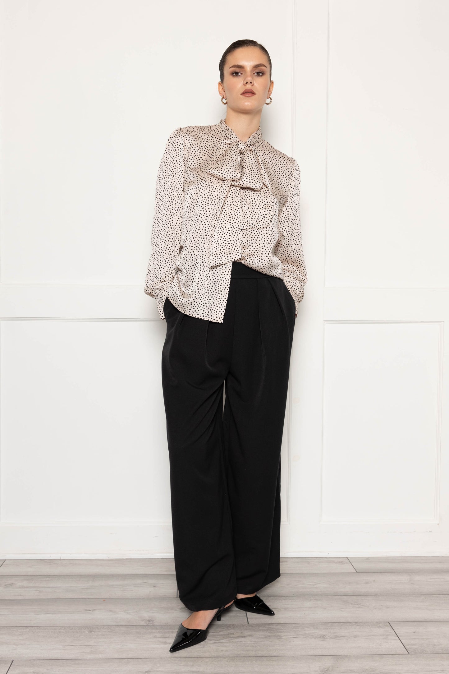 Flounce London Black Wide Leg Tailored Trousers