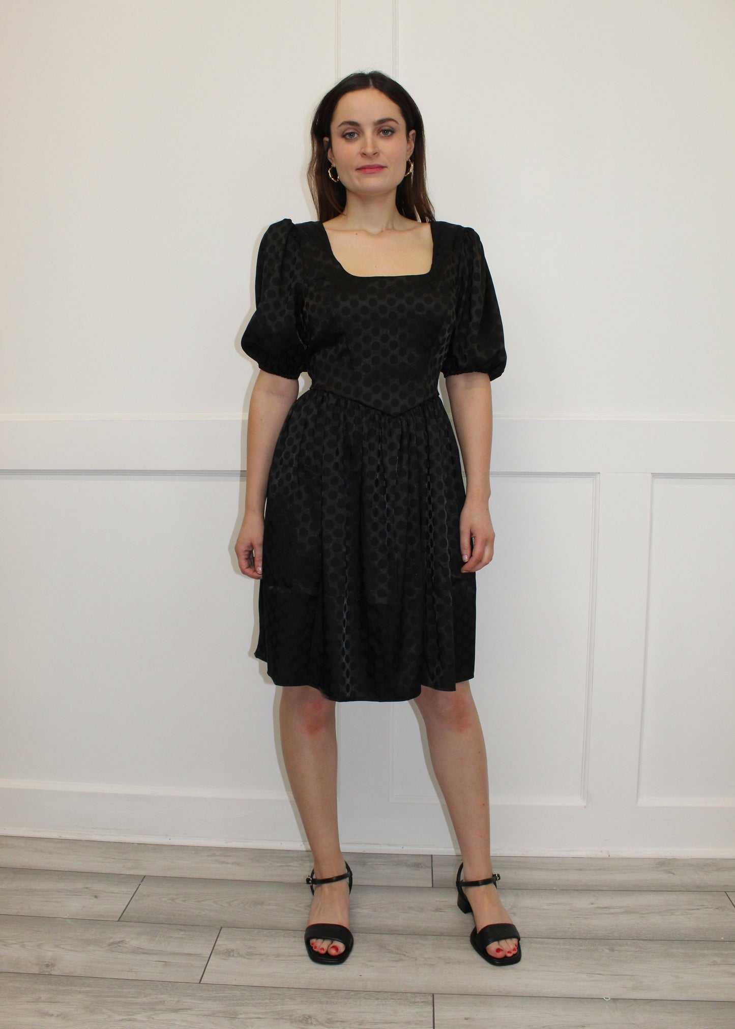 Flounce London Jacquard Spot Mini Dress