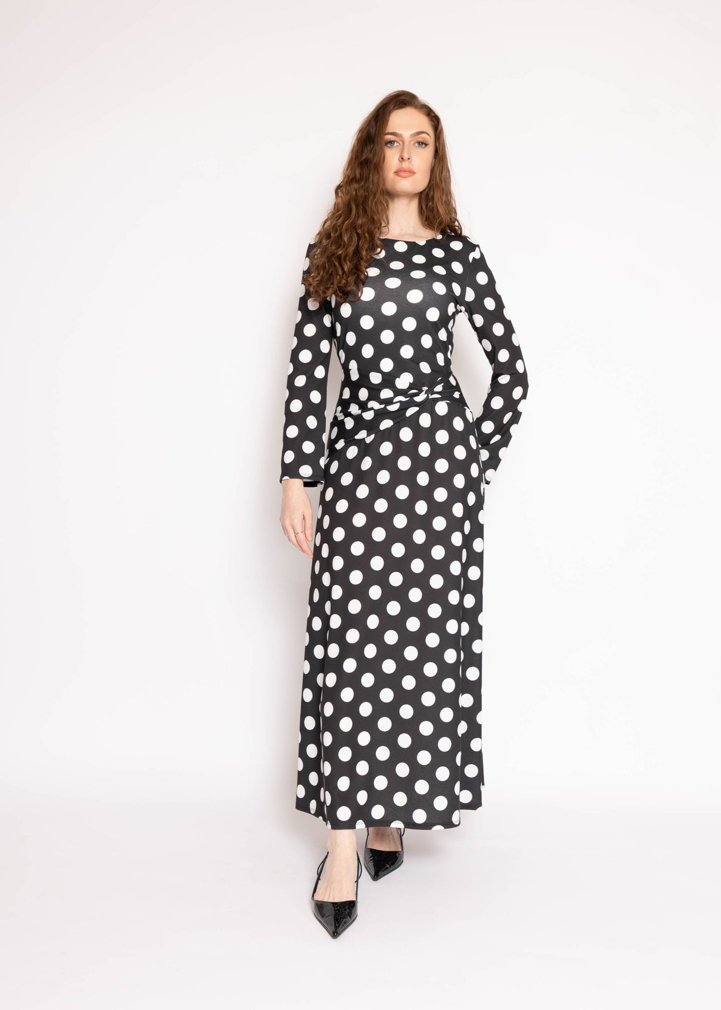 Flounce London Spot Jersey Maxi Dress