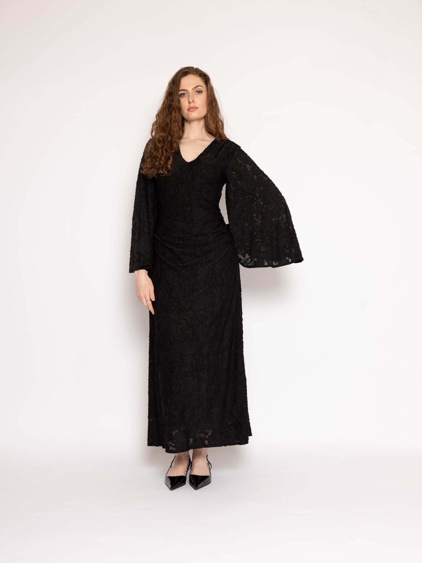 Flounce London Lace Long Sleeve Maxi Dress