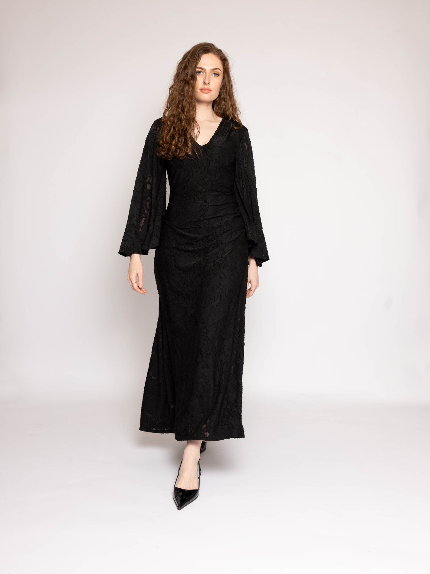 Flounce London Lace Long Sleeve Maxi Dress