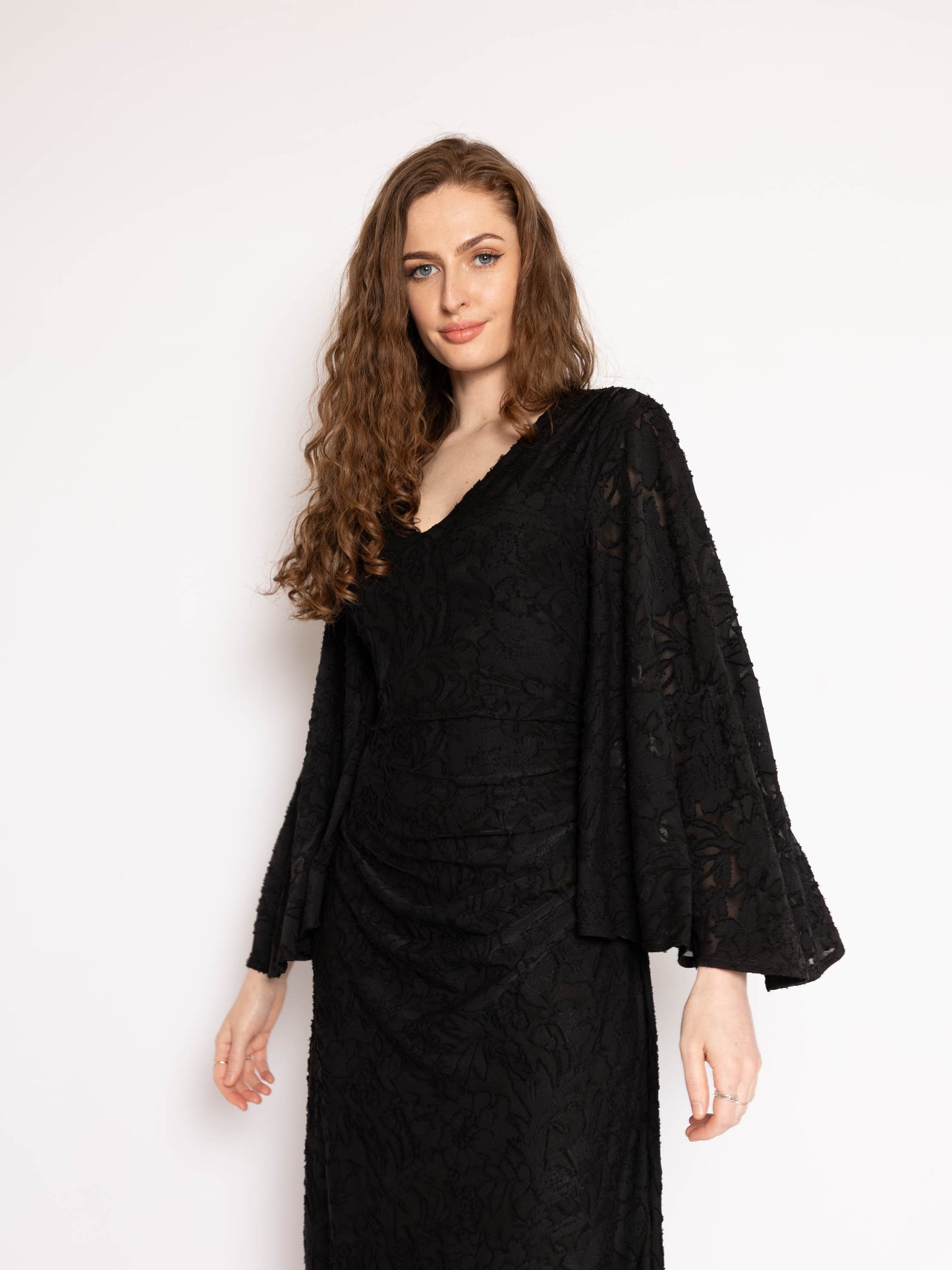 Flounce London Lace Long Sleeve Maxi Dress