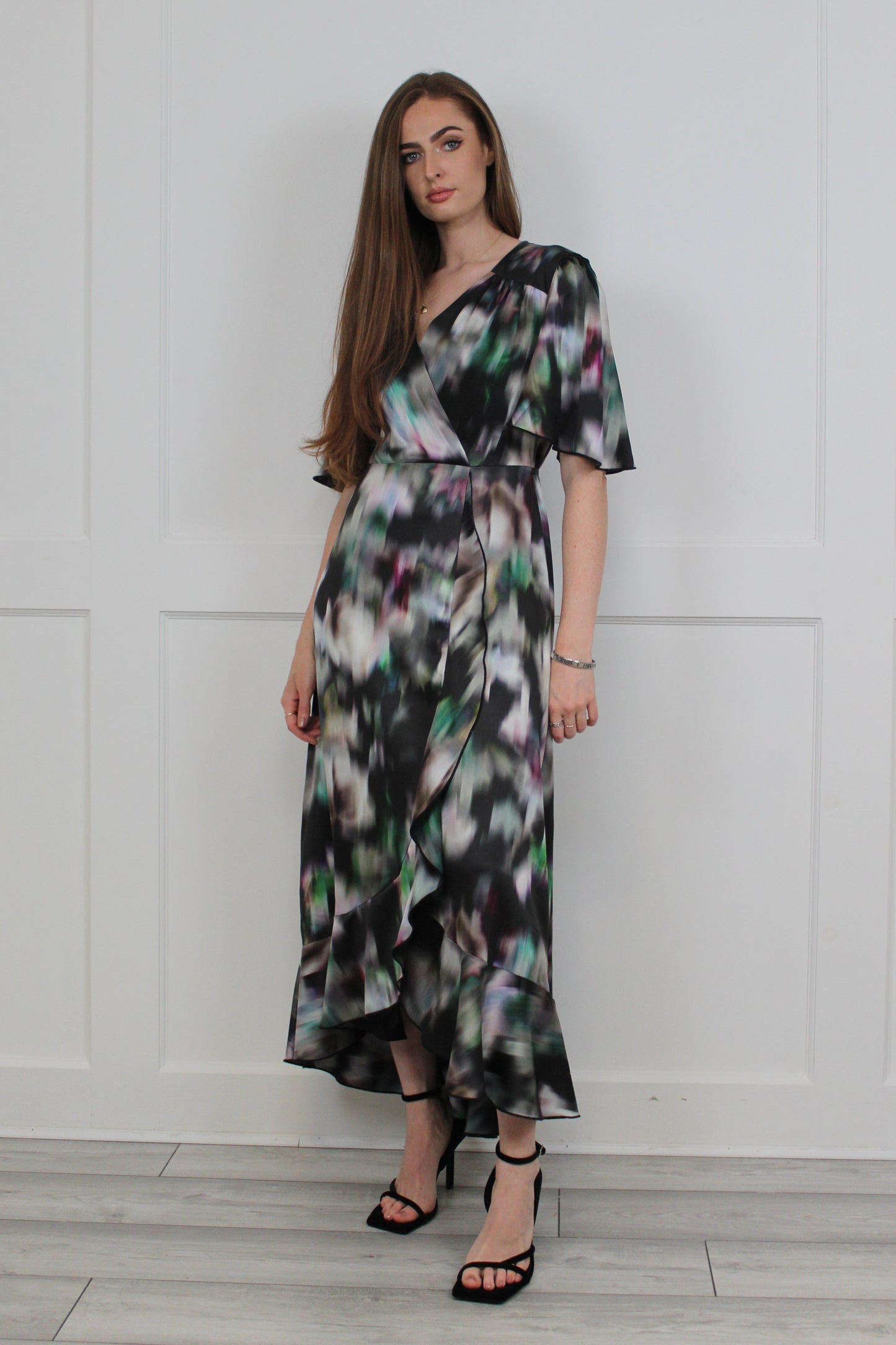 Flounce London Smudge Printed Midaxi