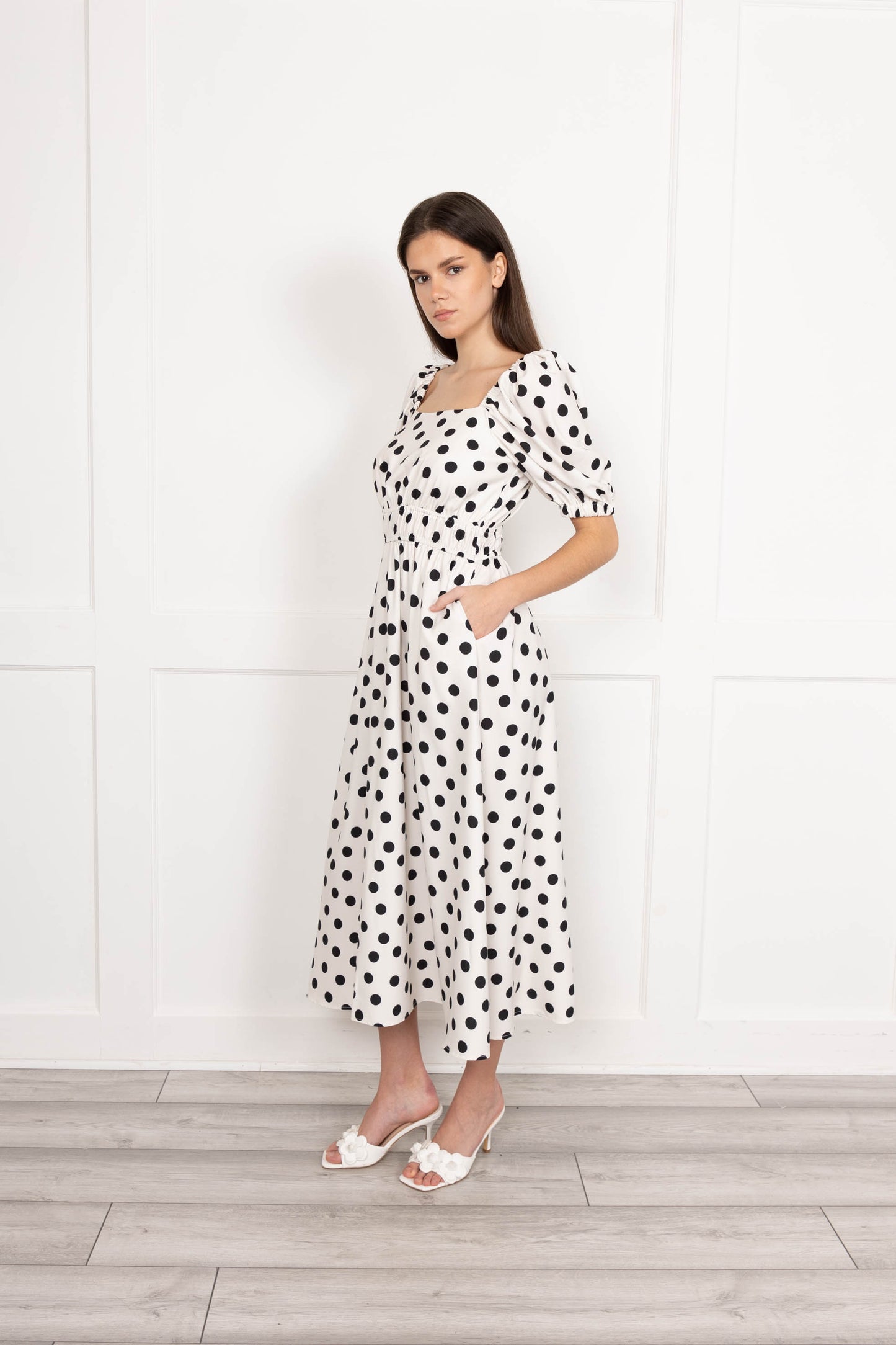Flounce London Polka dot Print Midaxi