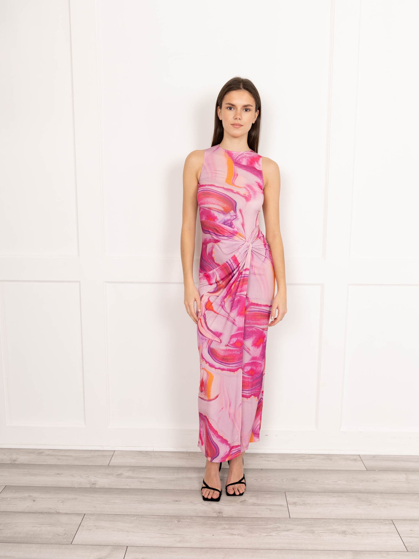 Flounce London Knot Front Maxi Dress