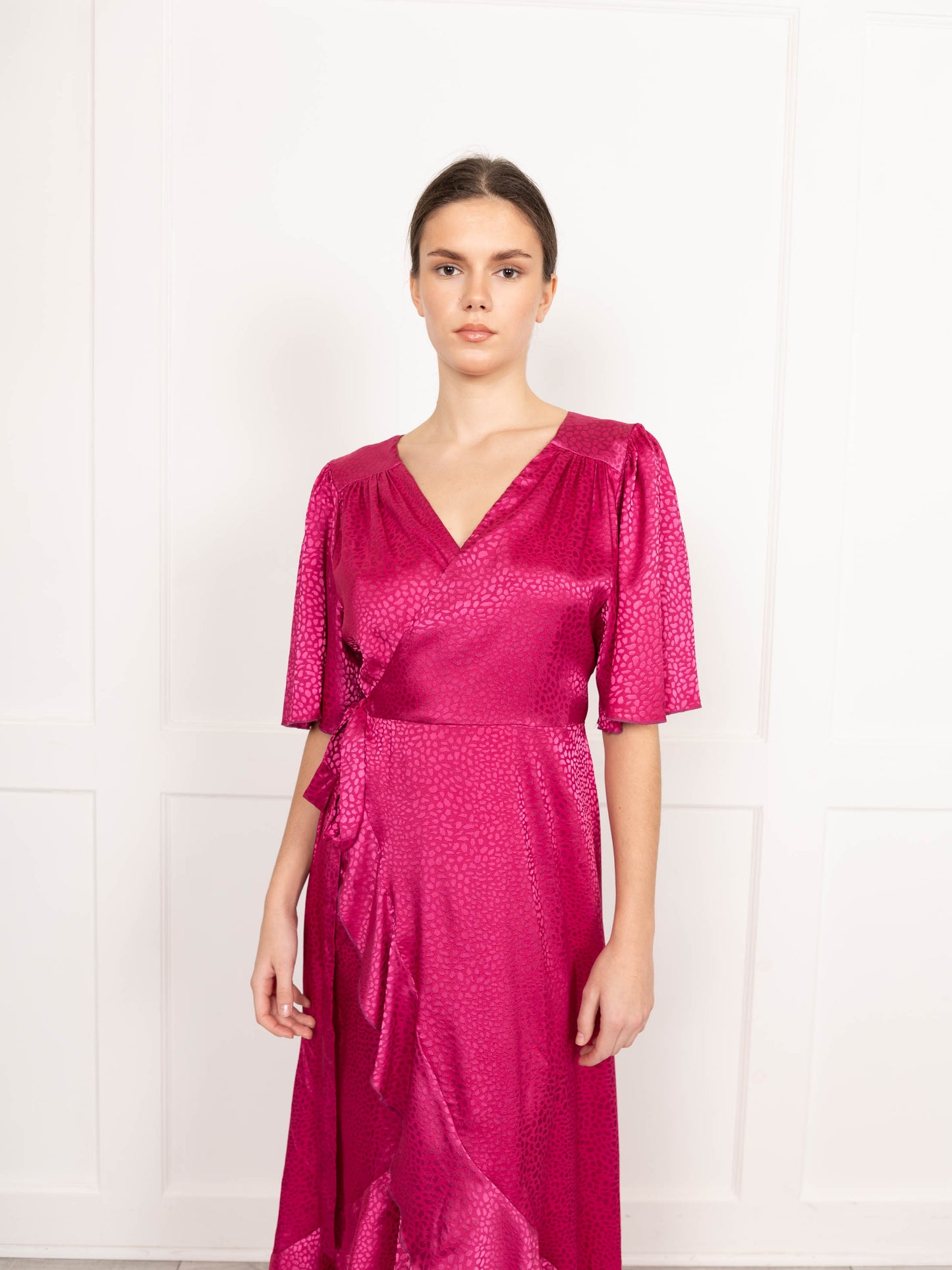 flounce london pink dress Flounce London Satin Maxi Dress