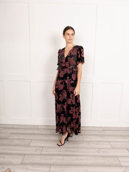 velvet jacquard maxi dress