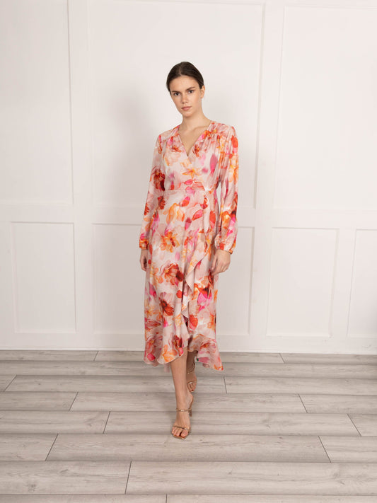 Flounce London Floral Print Woven Satin Maxi (Copy)