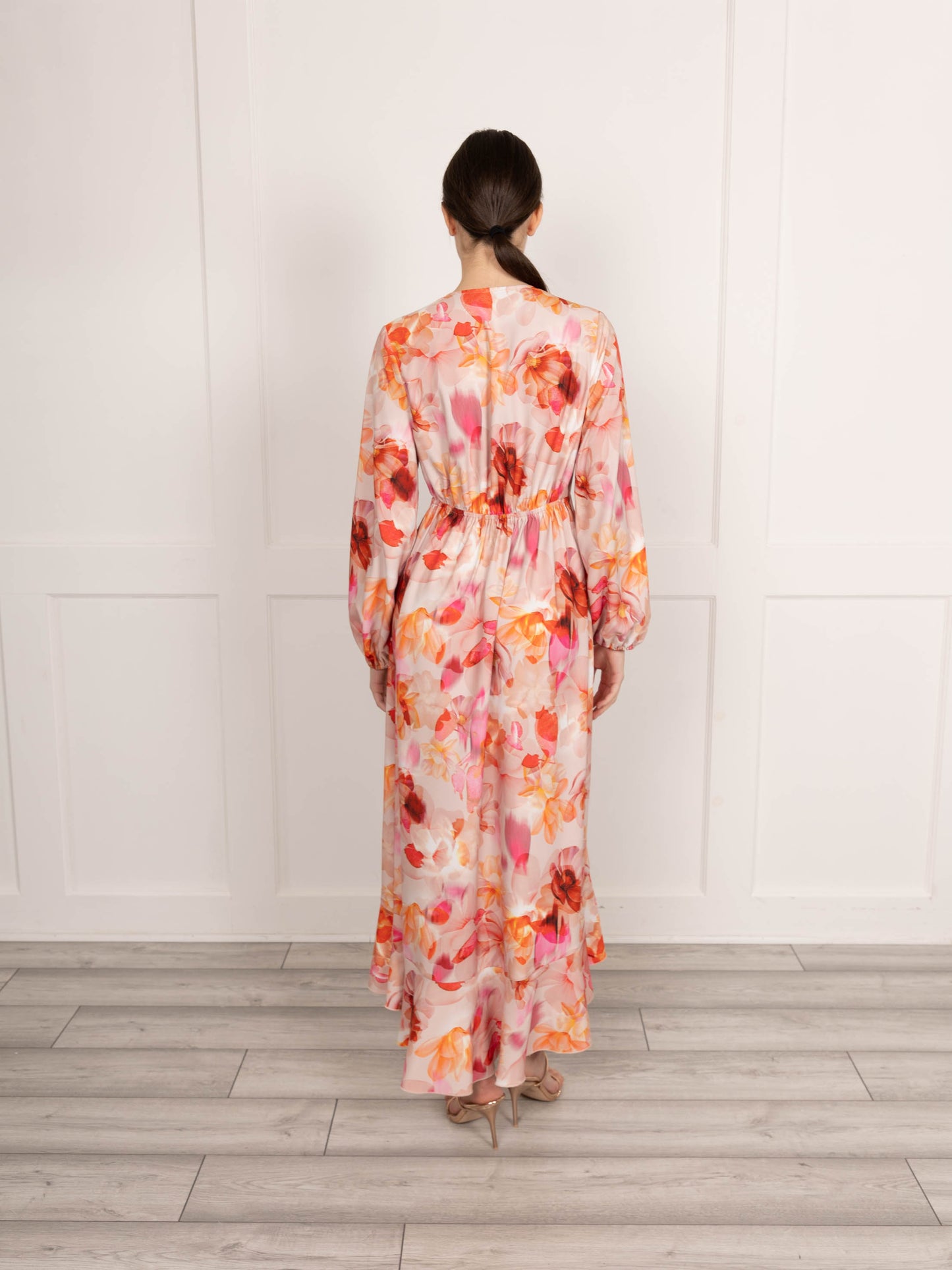 Flounce London Floral Print Woven Satin Maxi (Copy)