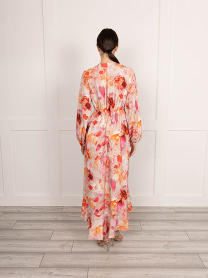 Flounce London Floral Print Woven Satin Maxi (Copy)
