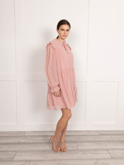 Flounce London Dobby Spot Mini Dress