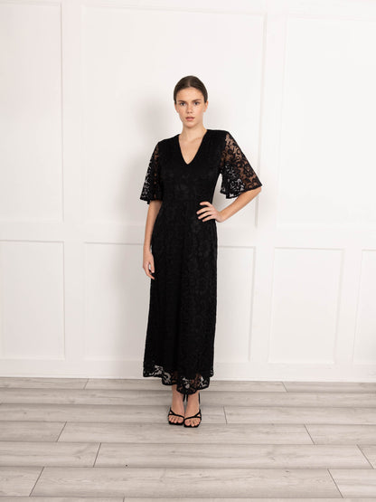 Flounce London Lace Short Sleeve Maxi Dress