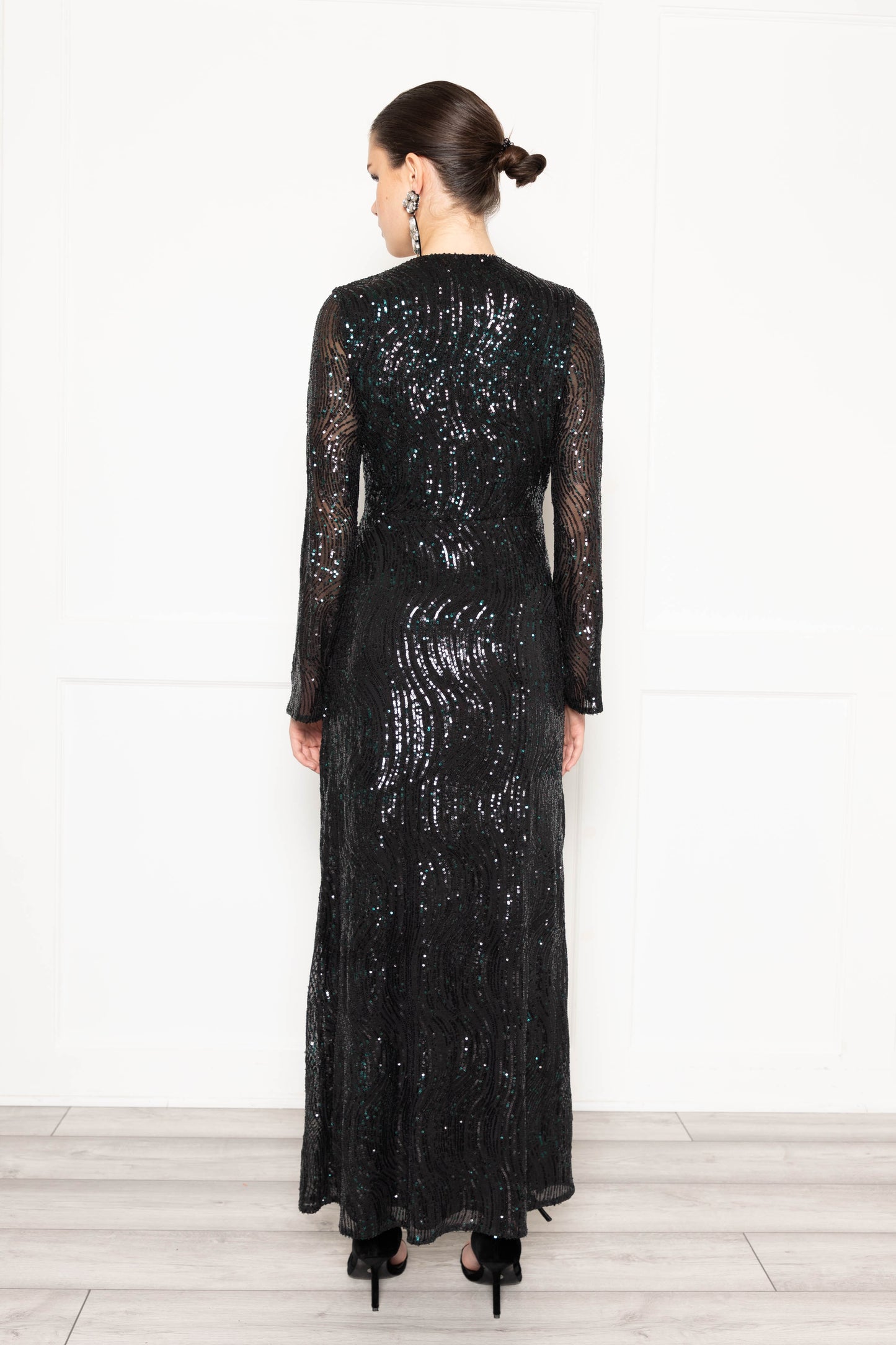 Flounce London Green Sequin Maxi Dress