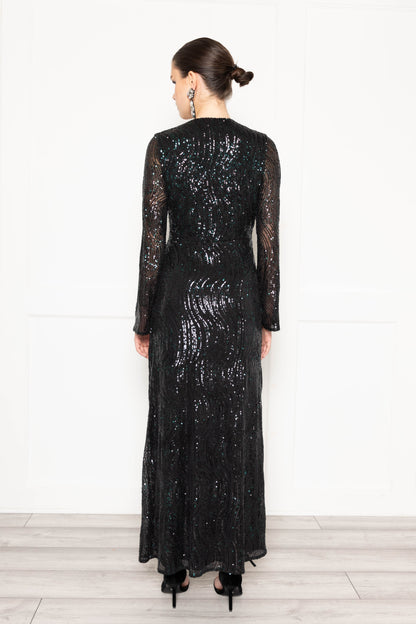 Flounce London Green Sequin Maxi Dress