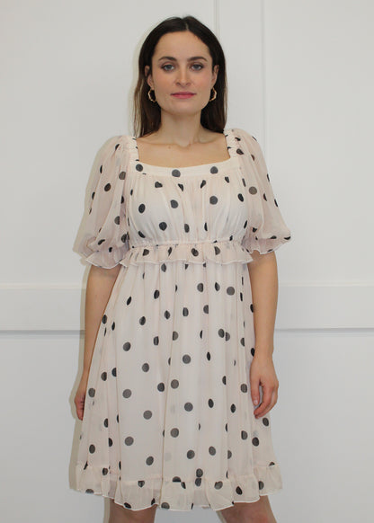 Flounce London Spot Print Mini Dress