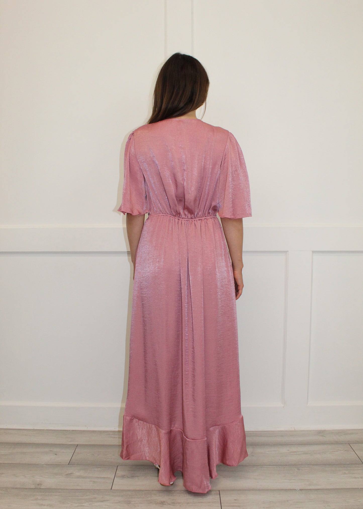 flounce london pink dress Flounce London Pink Wrap Dress