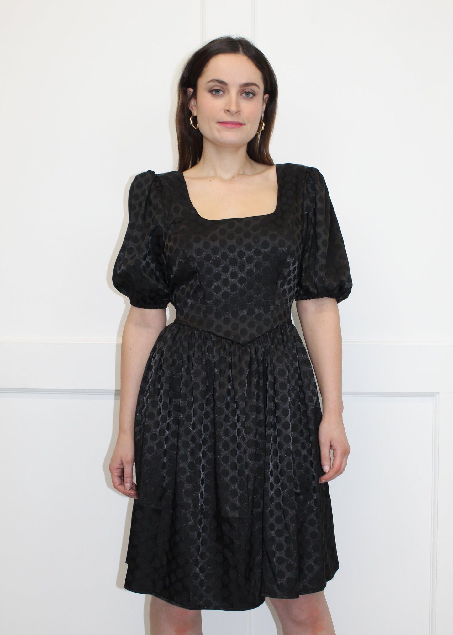 Flounce London Jacquard Spot Mini Dress