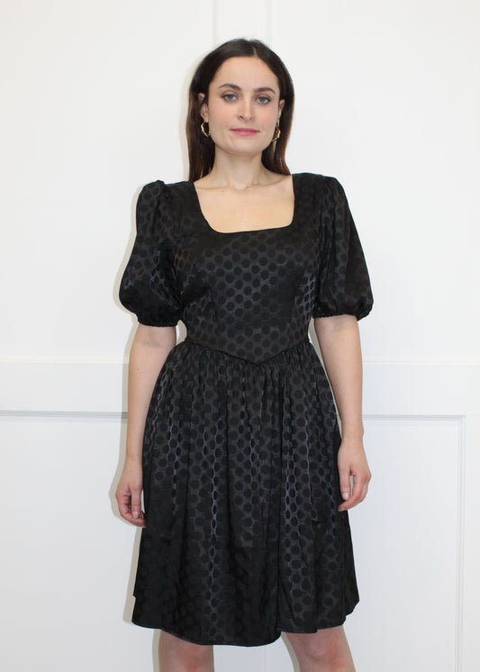 Flounce London Jacquard Spot Mini Dress