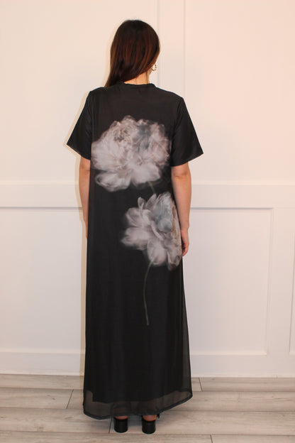 Flounce London Mesh Floral Midaxi Dress