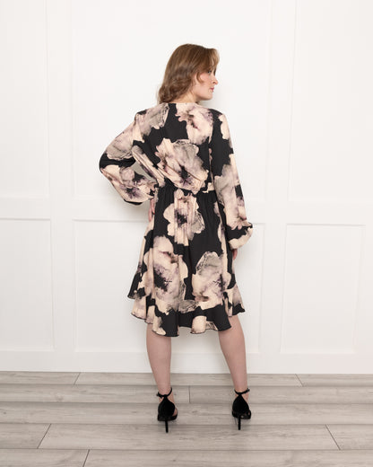 Printed Woven Crepe Mini Dress