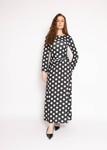 Flounce London Spot Jersey Maxi Dress