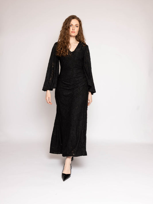 Flounce London Lace Long Sleeve Maxi Dress