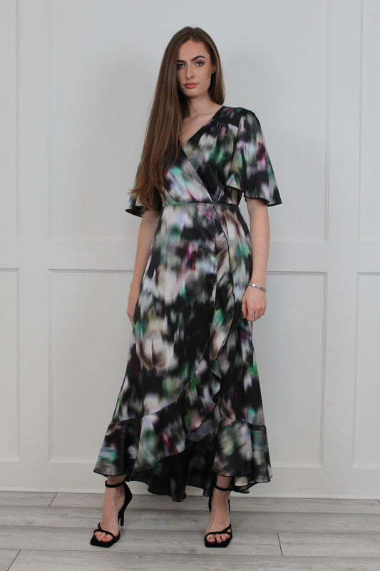 Flounce London Smudge Printed Midaxi
