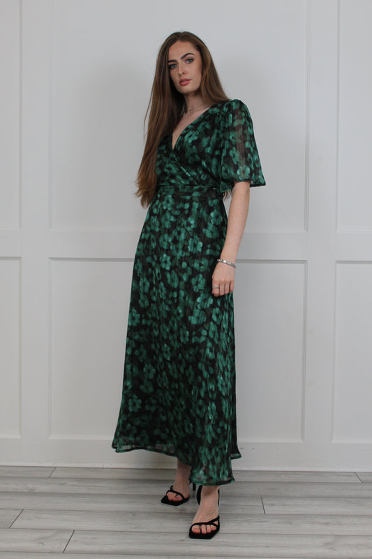 Flounce London Floral Chiffon Maxi Dress